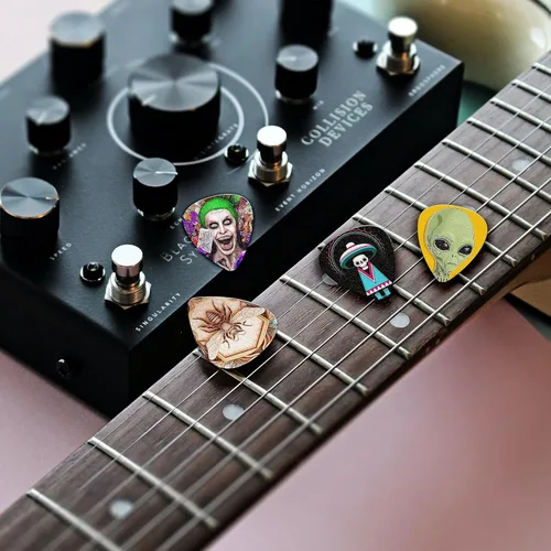 Miniatura 3 de 24 piezas de púas de guitarra 4 espesores de púas de guitarra delgadas, medianas, pesadas, púas de guitarra 0.46 0.71 0.96 1.20 mm, regalo único