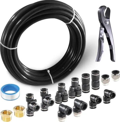 Miniatura 14 de Kit de tubo de aire neumático MSAEIQUN, poliuretano negro, tubo de poliuretano PU, kit de tubería de aire, 6 mm DE x 4 mm DI, 10 metros 32.8 pies