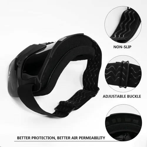 Miniatura 3 de Gafas de montar para casco de motocicleta con máscara facial extraíble, gafas cálidas desmontables a prueba de niebla, filtro de boca ajustable