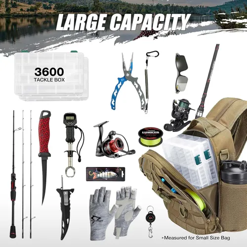 Miniatura 6 de Piscifun Travel X - Bolsa de almacenamiento de pesca resistente al agua para hombres y mujeres, mochila multifuncional de almacenamiento de aparejos