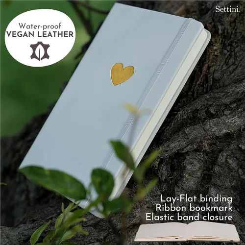 Miniatura 8 de SETTINI - Cuaderno de tapa dura, piel sintética, cierre elástico, marcador de libros, bolsillo interior Plano, con renglones, rayado. Cuaderno