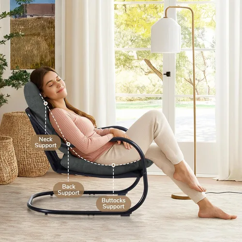 Miniatura 5 de Peace nest Silla decorativa moderna, sillón tapizado suave con marco de metal resistente, cómoda silla de descanso para sala de estar, dormitorio