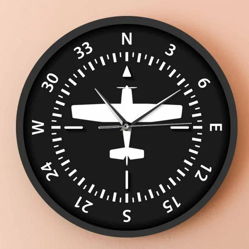 Miniatura 4 de Geek Alerts Aviación avión brújula vueltas pilotos reloj de pared a pilas instrumento de vuelo decorativo para el hogar reloj temático de avión