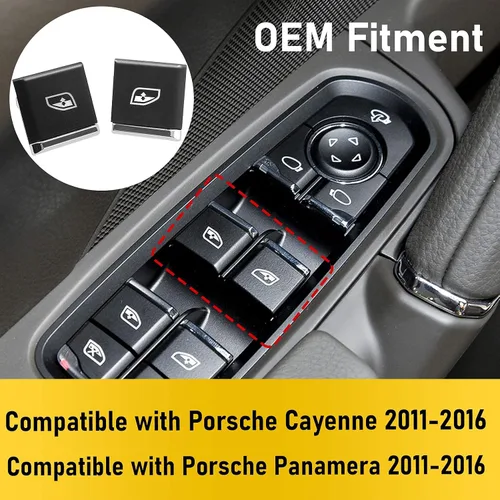 Miniatura 6 de Jaronx 2 botones de interruptor de ventana lateral del conductor compatibles con Porsche Cayenne 2011-2018, para Panamera 2011-2016, para Macan