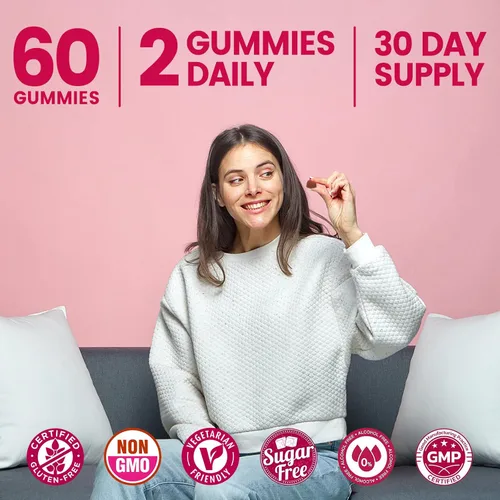 Miniatura 7 de Feminine Balance - Gomitas de equilibrio para mujeres sin azúcar, salud vaginal, antioxidante, salud digestiva, apoyo para el equilibrio de PH