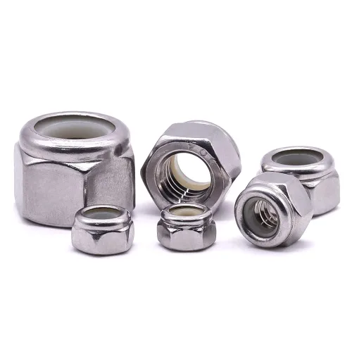 Miniatura 6 de Tuercas de bloqueo hexagonales con inserto de nailon 1/2-13, tuercas de seguridad inoxidables, accionamiento hexagonal, acabado brillante, acero