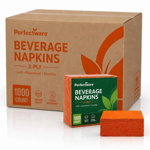 Miniatura 19 de Perfectware - Servilletas negras para bebidas de 2 capas - Paquete de 300 servilletas de cóctel, 10 x 10 pulgadas