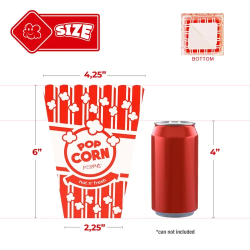 Miniatura 3 de Poppy's Cajas grandes para palomitas de maíz, paquete de 20 cubos de palomitas de maíz de grado concesión de 46 onzas, accesorios para máquinas