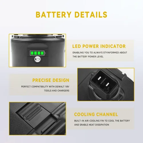 Miniatura 4 de Batería de iones de litio de repuesto de 7.0Ah para Dewalt 18V DC9096 DC9098 DC9099 DC9180 DC9181 DC9182 DE9039 DE9095 DE9096 DE9098 DE9503 DW9095