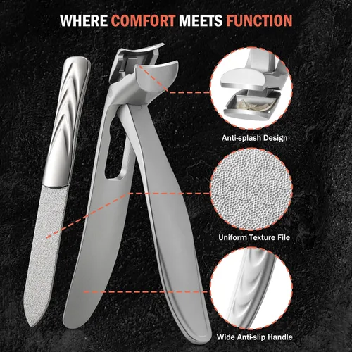 Miniatura 5 de BEZOX Cortaúñas Ergonómico de Cabeza Angulada para Uñas Gruesas de los Pies para Personas Mayores - Cortaúñas Grandes para Uñas Gruesas y Encarnadas