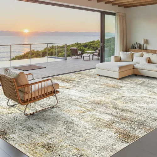 Miniatura 36 de Alfombra de pasillo Soalmost 2'6" x 10' lavable, alfombra antideslizante para cocina, baño, lavandería, alfombras vintage ultra delgadas para Beige