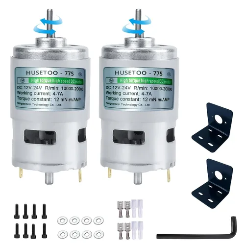 Motor DC 775 Motor DC de 12v Motor DC de alto par Motor DC de 20000 RPM máx. Rodamientos de bolas dobles Motor de ruedas de potencia silencioso