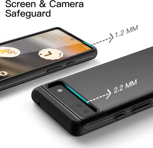 Miniatura 4 de JETech Funda para Google Pixel 6a de 6.1 pulgadas 2022, protección de doble capa a prueba de golpes (negro)