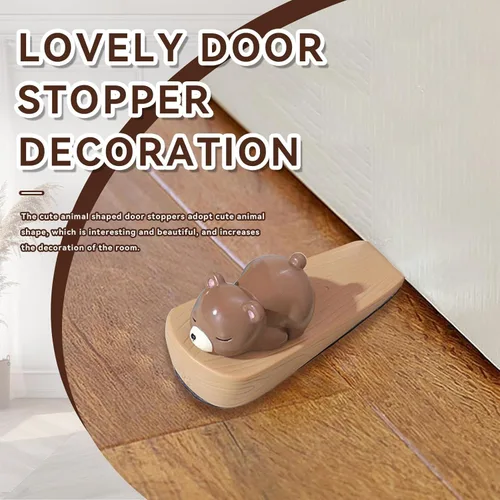 Miniatura 6 de Lindo tapón de puerta de animal, topes decorativos para la parte inferior de la puerta, divertidos topes de puerta en forma de oso, cuña