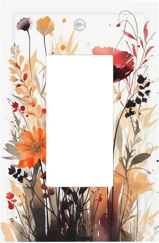 Miniatura 26 de Cubiertas Decorativas de Tomacorrientes Estilo Gótico Cuervo Flores Púrpuras 1 Gang Interruptor de Luz Simple Basculante Placa Cubierta Placas