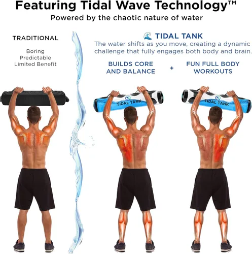 Miniatura 3 de Tidal Tank Tube - La bolsa Aqua Bag original - Bolsa de peso de agua de hasta 49 libras - Bolsas de arena ajustables para entrenamiento alternativo