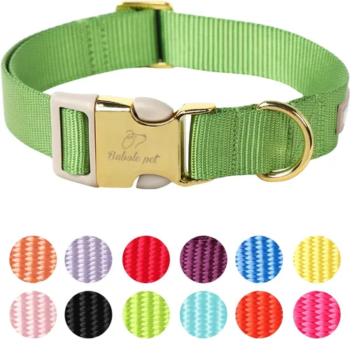 Miniatura 27 de Collar de perro de nailon de Babole Pet - Collares ajustables de cinturilla suave de nailon negro para perros pequeños, medianos y grandes, collar