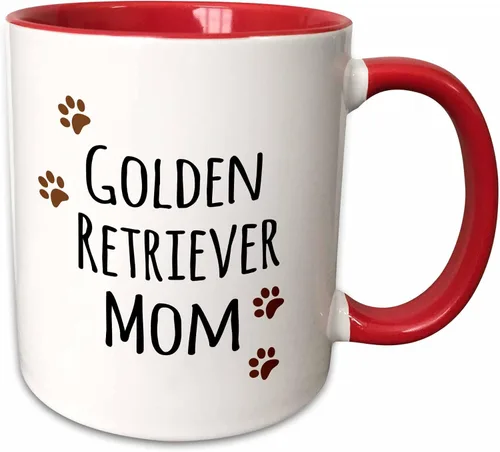 Miniatura 8 de 3dRose (mug_154126_4) Golden Retriever Dog Mom - Perro por raza - huellas marrones - amante de los perritos - amor orgulloso del dueño de mascotas