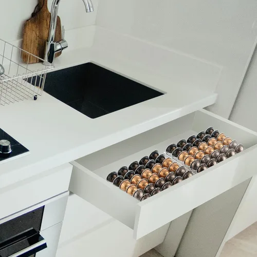 Miniatura 7 de SUMERFLOS Bandeja de Almacenamiento de Cápsulas de Café, Organizador de Inserción para Cajón que Contiene 30 Cápsulas Compatible con Cápsulas