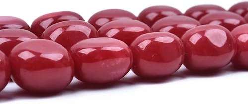 Miniatura 5 de HAAMIIQII Cuentas espaciadoras de piedra libre de jade rojo de 0.394 a 0.630 pulgadas, cuentas sueltas para la fabricación de joyas, pulseras