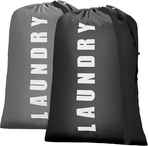 Miniatura 13 de Isink Bolsa de lavandería, paquete de 2 bolsas de lavandería de viaje para ropa sucia, bolsas de lavandería grandes para acampar y viajar, bolsa