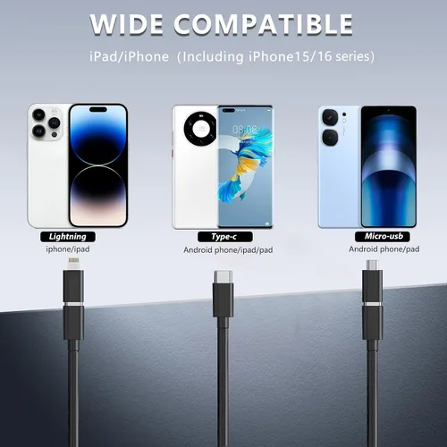 Miniatura 2 de Cámara endoscopio JSE con luz, boroscopio impermeable de 16.4 pies 1920P HD, cable semirrígido, cámara serpiente de inspección con 8 luces LED