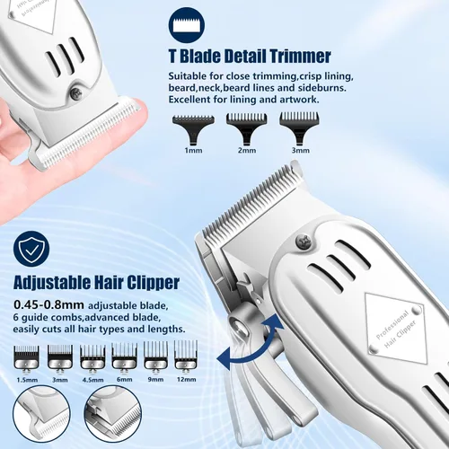 Miniatura 2 de SUNNOW Cortapelos Profesional Inalámbrico para Hombres, Afeitadoras Eléctricas de Lámina y Kit Recortador de Barba y Cabello, Máquinas de Corte