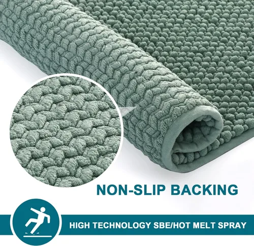 Miniatura 5 de Turquoize Alfombras de baño de felpilla antideslizante para baño, 17 x 24 pulgadas, extra suaves y absorbentes, lavables a máquina, perfectas