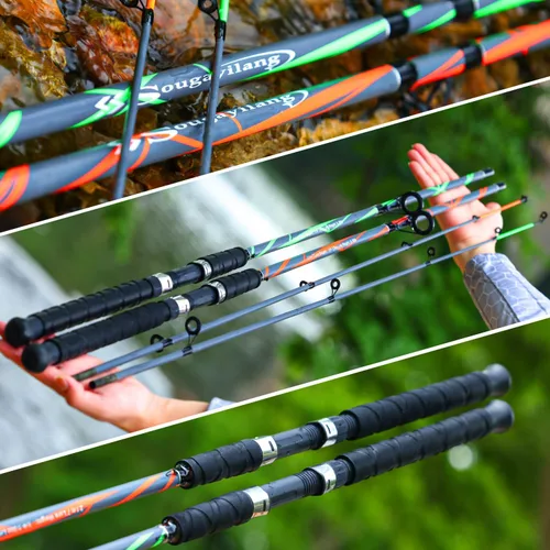 Miniatura 6 de Sougayilang - Cañas de pescar giratorias, poste de pesca de compuesto de carbono y vidrio fuerte con guías de línea de acero inoxidable para bagres