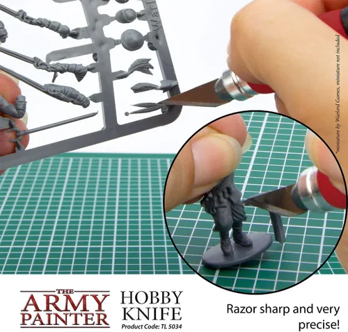 Miniatura 5 de The Army Painter - Cuchillo de precisión de acero inoxidable con agarre suave y 5 cuchillas extra afiladas de bisturí para pasatiempos - Juego