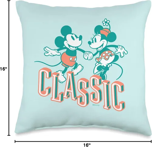 Miniatura 4 de Disney Mickey and Minnie Retro Classic - Almohada de 15.7 x 15.7 in, multicolor