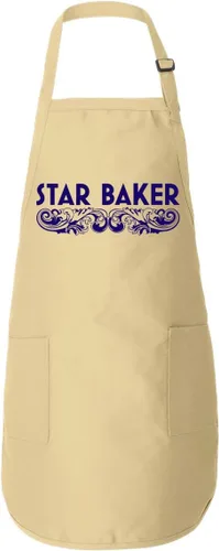 Donkey Tees Star Baker Delantal - Amateur Baker American British Baking Show Pastelería Chef Regalo Delantal de Cocina, Beige Bronceado
