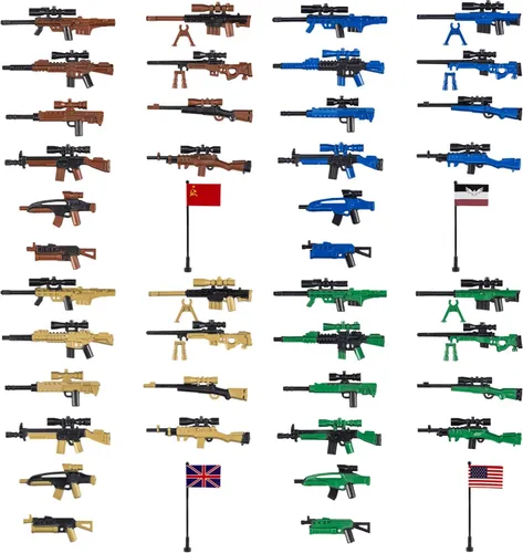 Miniatura 9 de 51 piezas de figuras de soldados de juguete, armas de camuflaje de Estados Unidos, juego de juguetes de batalla del ejército, paquete de armas, kits