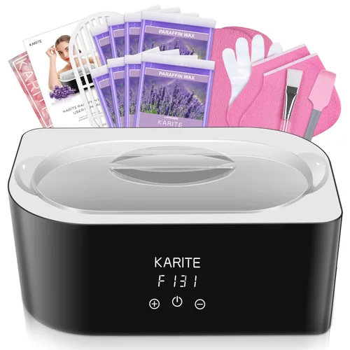 Máquina de cera de parafina para manos y pies - Karite Baño de cera de parafina 4000ml (135.3 fl oz) Calentador de cera de parafina Kit hidratante