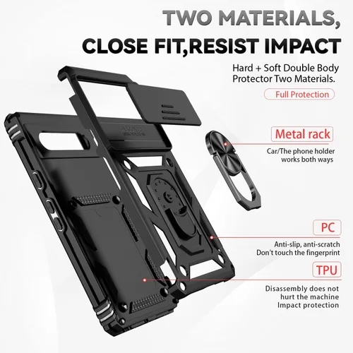 Miniatura 5 de Funda para Pixel 7a, con protectores de pantalla y funda para cámara, [grado militar] de 16 pies. Funda protectora probada contra caídas con soporte