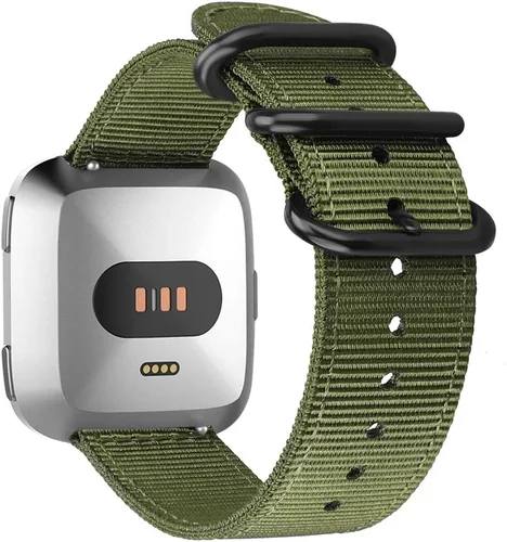 Miniatura 10 de FINTIE Correas compatibles con Fitbit Versa 2/1 / Lite Edition, correa de repuesto de nailon suave (negro)