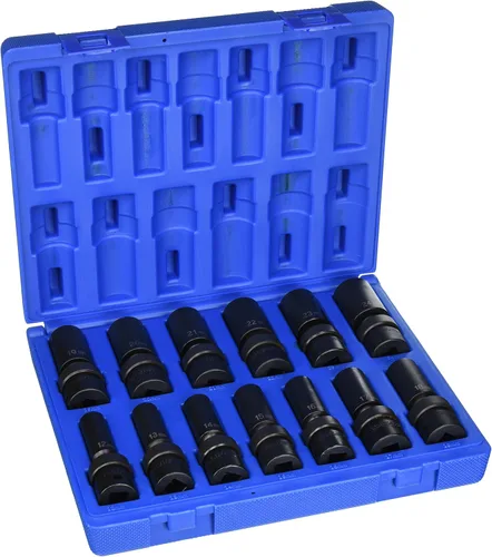 Miniatura 2 de Grey Pneumatic (1313UM) Juego de llaves de vaso universales métricas de longitud estándar de 1/2 pulgadas, 13 piezas