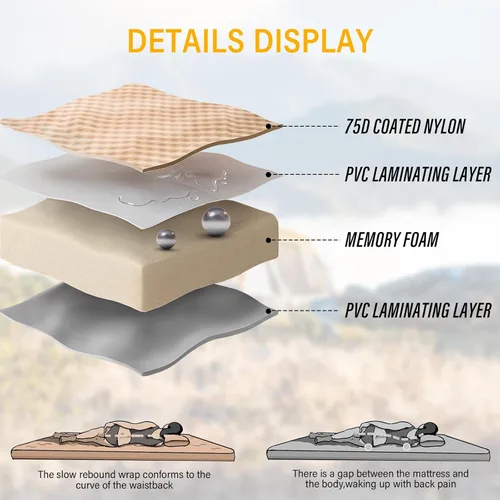 Miniatura 2 de Colchoneta de Aire para SUV Cama de Coche, Almohadilla Inflable para Coche y Camping con Bomba de Aire, Colchón de Camping de Espuma Viscoelástica