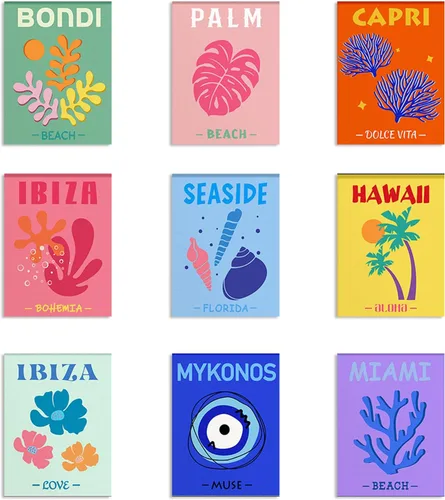 Miniatura 7 de SUPERDANT Juego de 6 impresiones artísticas de pared de mariposas en acuarela azul y morado con diseño de mariposas, lienzo sin marco, arte de pared