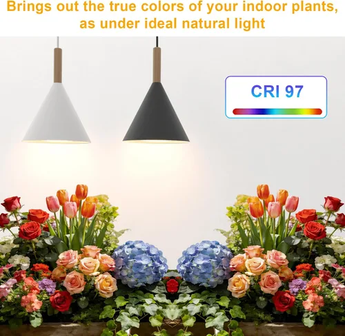 Miniatura 3 de Luces colgantes de cultivo para plantas de interior, lámpara de plantas de espectro completo de 20 W con temporizador, altura ajustable, luz