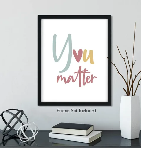 Miniatura 6 de Govivo Psicólogo escolar, decoración de oficina de asesoramiento, decoración de pared con texto en inglés "You Matter Mental" (You Matter Mental)