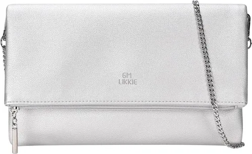 GM LIKKIE Bolso de mano para mujer, bolso de mano grande de sobre, bolso cruzado plegable de piel sintética