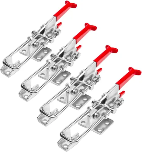 Miniatura 11 de POWERTEC 1PK Abrazadera de palanca, capacidad de 500 lbs, 225D Abrazaderas de liberación rápida horizontales con punta de presión de goma