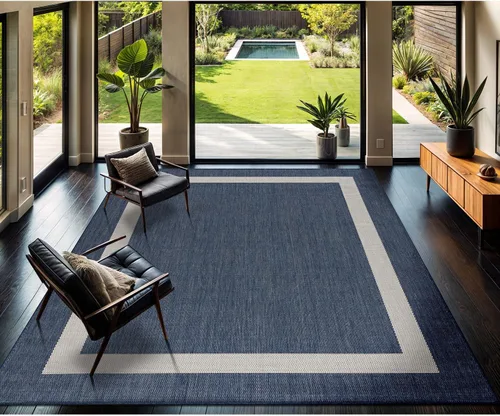 Miniatura 54 de CAMILSON Alfombra para exteriores, alfombras modernas para patios interiores y exteriores, tapetes de cocina y pasillo, alfombra lavable para porche
