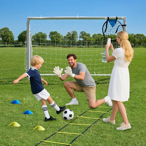 Miniatura 6 de Porterías de fútbol para patio trasero, portería de fútbol de 12x6 pies, grande 10x6.5 pies, 8x6 pies, 6x4 pies, porterías de fútbol para jóvenes