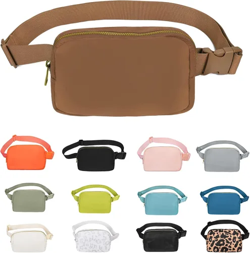 Miniatura 8 de VOROLO Riñonera para mujeres y hombres, bolsa cruzada, bolsa de cinturón con correa ajustable, Rosa, 5,6 pulg.
