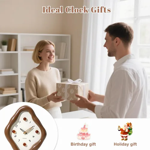 Miniatura 7 de JUSTUP Reloj de pared, reloj de pared moderno de 12 pulgadas, reloj creativo con pilas, reloj silencioso que no hace tictac para oficina, sala