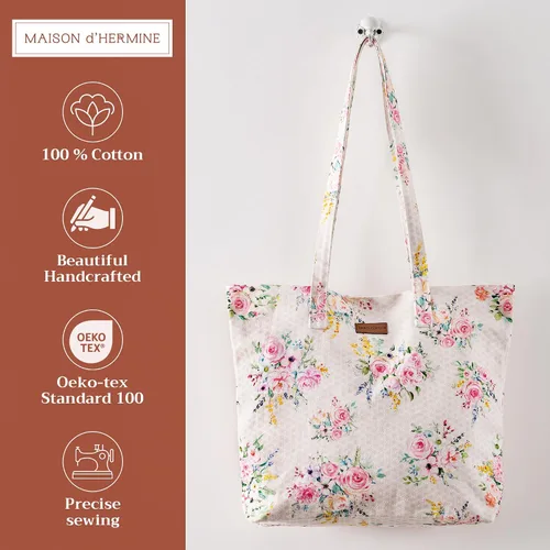 Miniatura 2 de Maison d' Hermine - Bolsa de lona de algodón reutilizable para mujeres, con asa para el hombro, bolsas a granel para compras y viajes