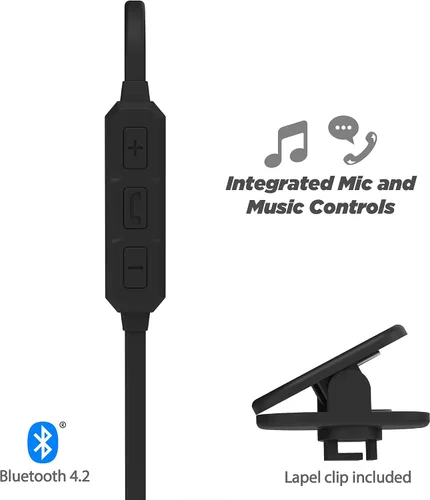 Miniatura 2 de Scosche BT102 Auriculares inalámbricos Bluetooth recargables con micrófono en línea, botones de control de música y almohadillas aislantes de ruido