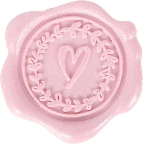 Miniatura 10 de Whaline 50 calcomanías de sello de cera en relieve para el día de San Valentín, diseño de corazón rojo vino, calcomanías para sello de sobre